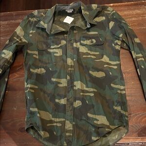 J. Crew Men's Green Camouflage Shirt Jacket